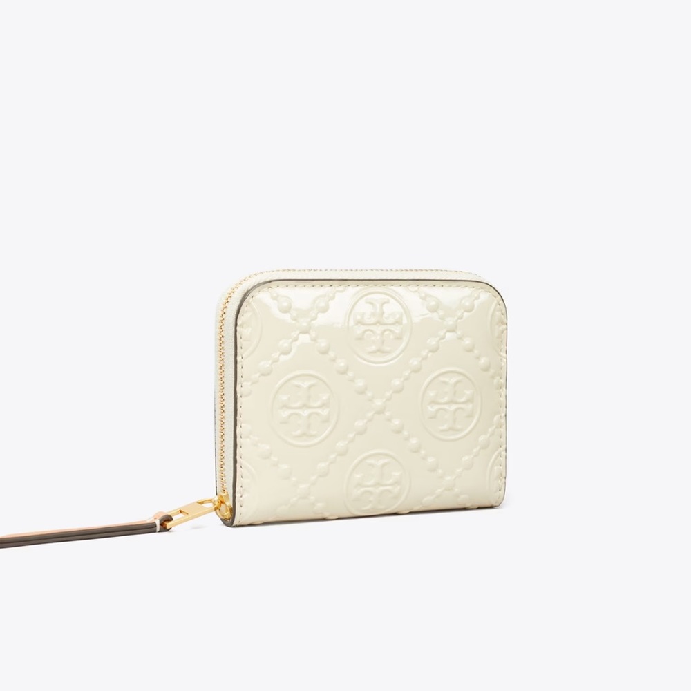 Tory Burch T Monogram Patent Zip Coin Case